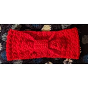 Red Head/Ear Warmer Handmade Rainbow Size Small